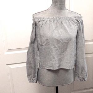 Brandy Melville Striped Off The Shoulder Top